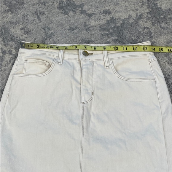 L’Agence Kailani Mermaid Skirt Denim Maxi Macadamia Cream DEFECT Sz 25 - Picture 8 of 13